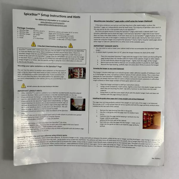 SpiceStor Organizer Kitchen Spice Rack 40 Clip 10.75" Dx10.25" H BRAND NEW