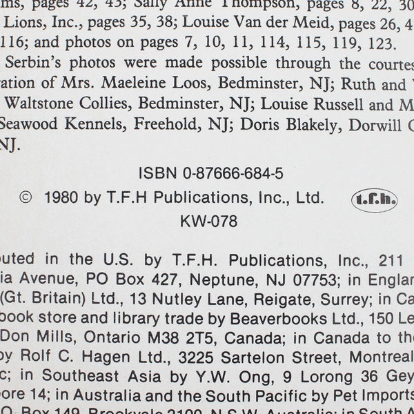 Collies Edited by Diane McCarty 1980 Vintage Hardcover 