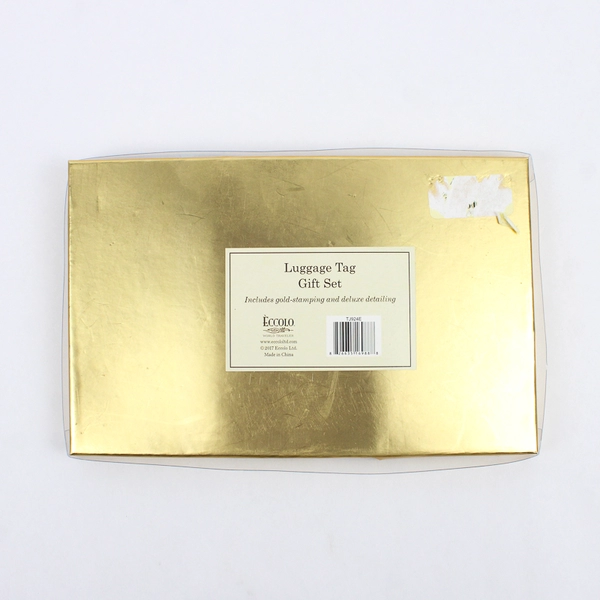 Set Of 3 Eccolo Luggage Tag Gift Light To Dark Blue Faux Leather 2017