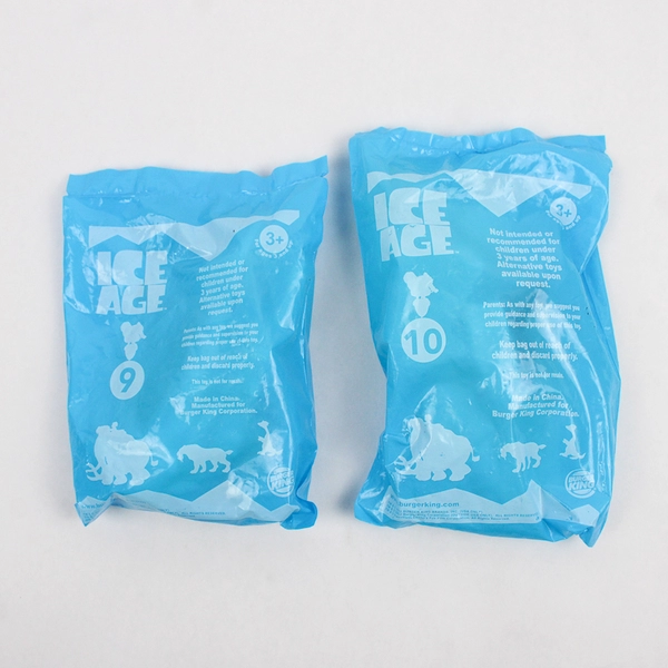 Lot Of 2 Ice Age Burger King Meal Toys Unopened Scrat 2002 10 & 9 Set