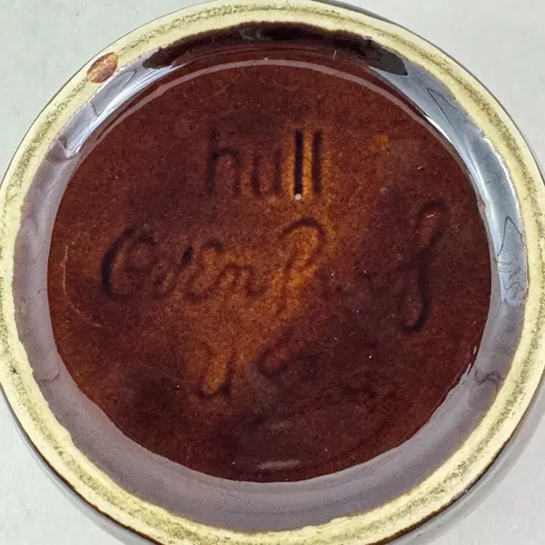 Vintage Hull Oven Proof Brown Drip Glaze Sugar Bowl with Lid