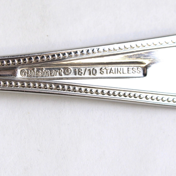 Lot of 3 Cuisinart CUI8 7 1/8" Salad Fork 18/10 Stainless Beaded Outline 