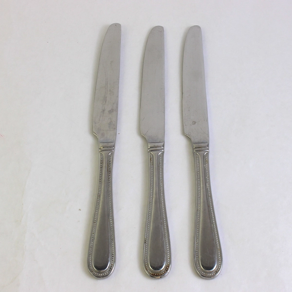 Lot of 3 Cuisinart CUI8 9" New French Solid Knives 18/10 Stainless Beaded 