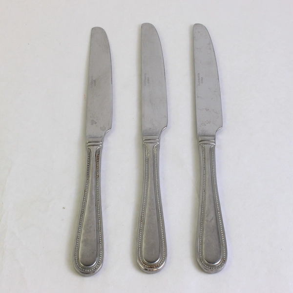 Lot of 3 Cuisinart CUI8 9" New French Solid Knives 18/10 Stainless Beaded 