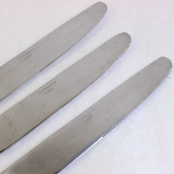 Lot of 3 Cuisinart CUI8 9" New French Solid Knives 18/10 Stainless Beaded 