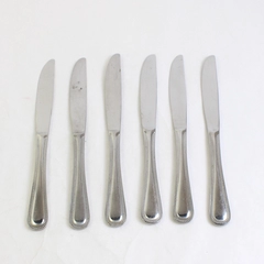 Lot of 6 Cuisinart CUI8 9" Modern Solid Knives 18/10 Stainless Steel Beaded