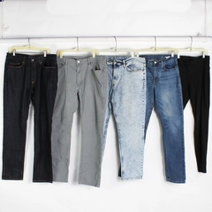 Lot of 5 Denim Jeans Various Colors and Washes for Fabric DIY