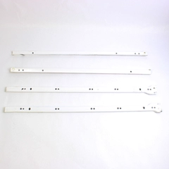 1 Pair Epoxy Coated White Euro Drawer Slides 22" No Mounting Hardware