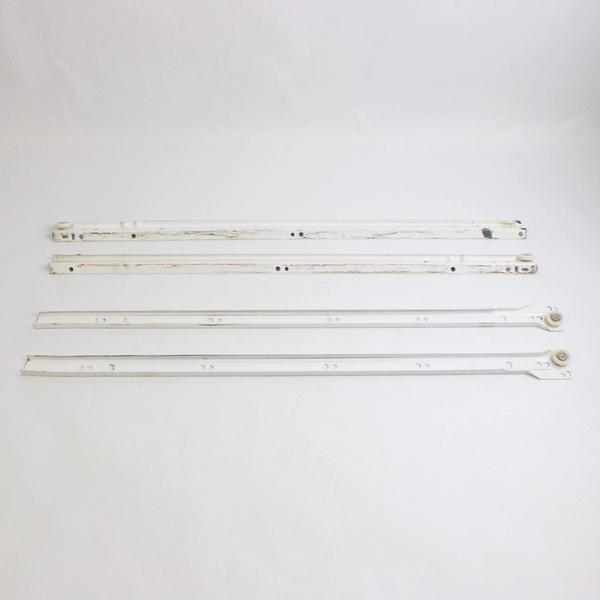 1 Pair Epoxy Coated White Euro Drawer Slides 22" No Mounting Hardware