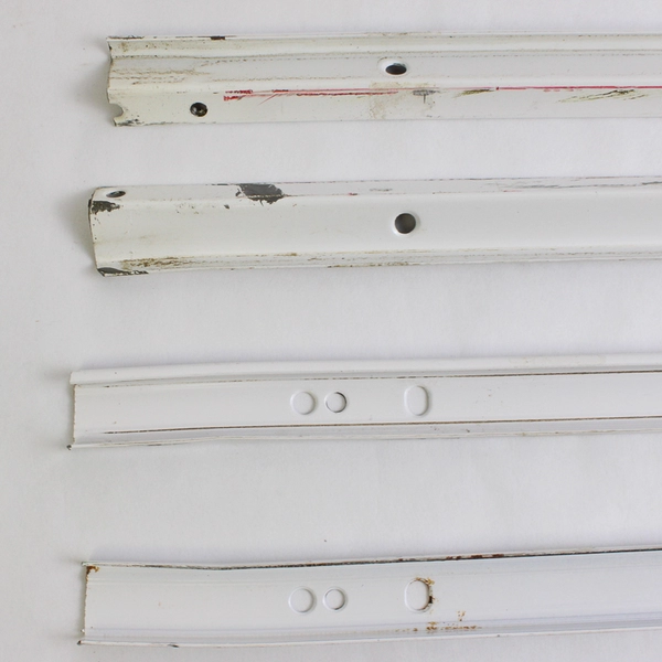 1 Pair Epoxy Coated White Euro Drawer Slides 22" No Mounting Hardware