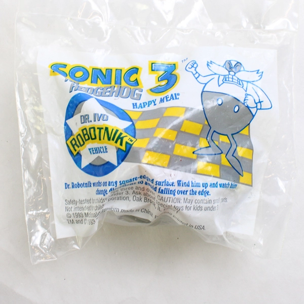 Lot Of 2 Sonic HedgeHog 3 McDonald's Kids Meal Toys Unopened 1993 Knuckles