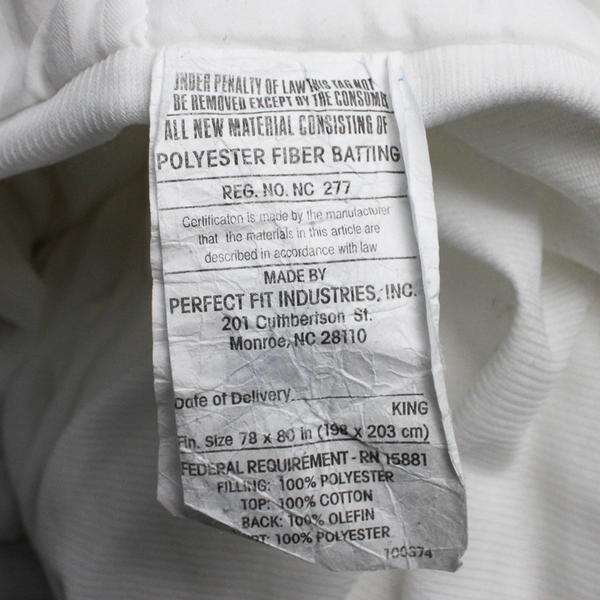 Perfect Fit Industries Polyester Fill Mattress Pad King 78 x 80 inch