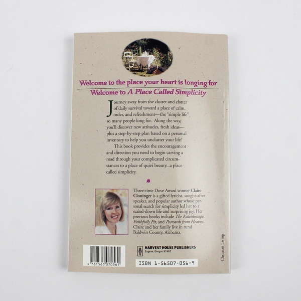 A Place Called Simplicity by Claire Cloninger 1993 Paperback Simple Living