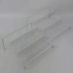 Set of Two 3 Tier White Wire Spice Storage Racks