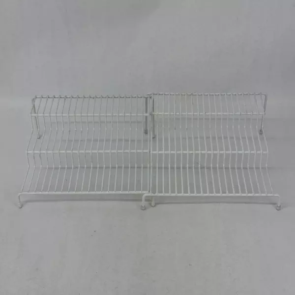 Set of Two 3 Tier White Wire Spice Storage Racks