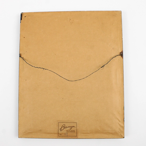 Vintage Chinese Pith Rice Paper Painting Robed Woman with Bird Flawed