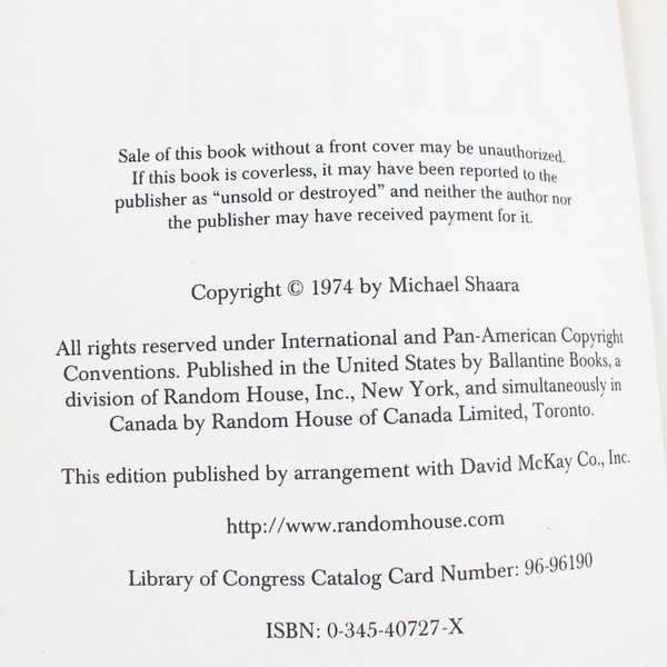The Killer Angels by Michael Shaara Historical Novel of the Civil War 1996 PB