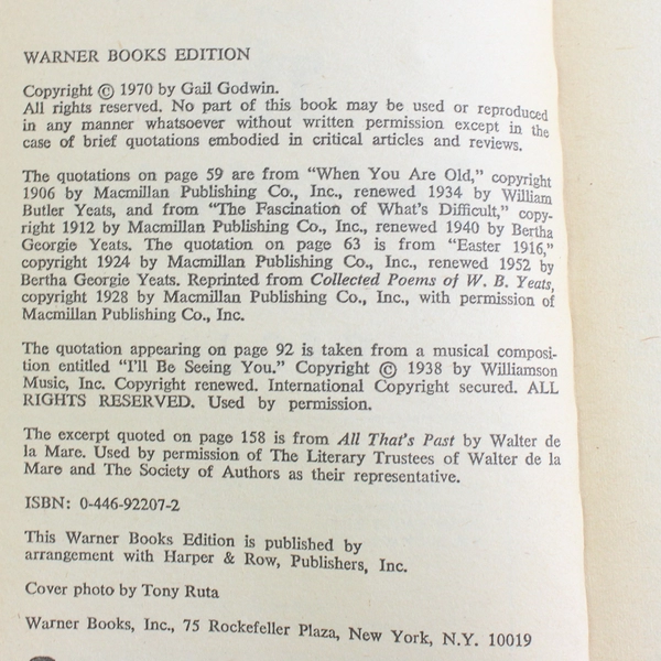 The Perfectionists by Gail Godwin 1979 First Printing Paperback