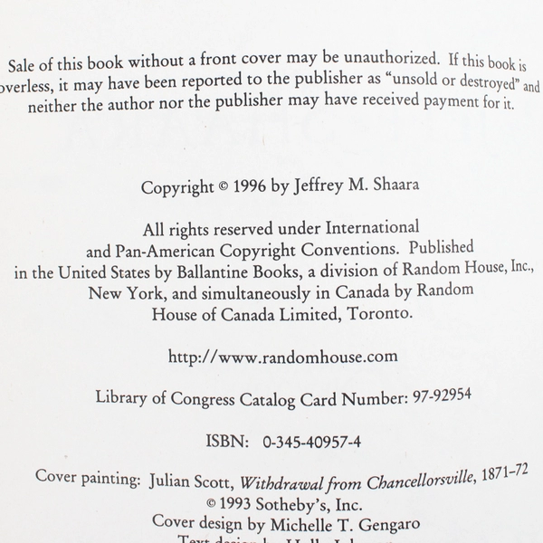 Gods and Generals by Jeff Shaara Civil War Early Years 1997 Paperback