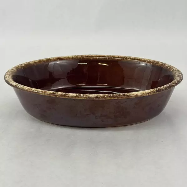 Vintage Hull Pottery Brown Glaze Drip Serving Dish 10 Inch
