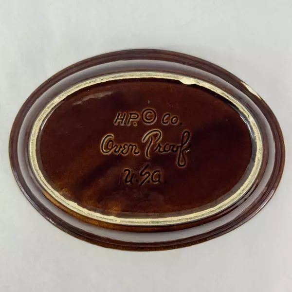 Vintage Hull Pottery Brown Glaze Drip Serving Dish 10 Inch
