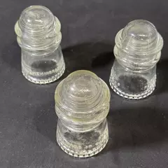 Lot of 3 Hemingray #9 Clear Glass Insulators
