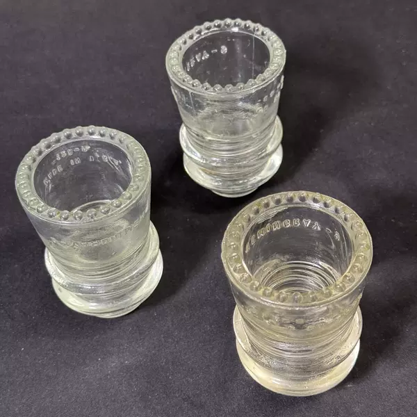Lot of 3 Hemingray #9 Clear Glass Insulators