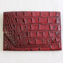 Unbranded Red Faux Alligator/Crocodile Leather Clutch/Purse/Wallet