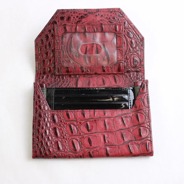Unbranded Red Faux Alligator/Crocodile Leather Clutch/Purse/Wallet
