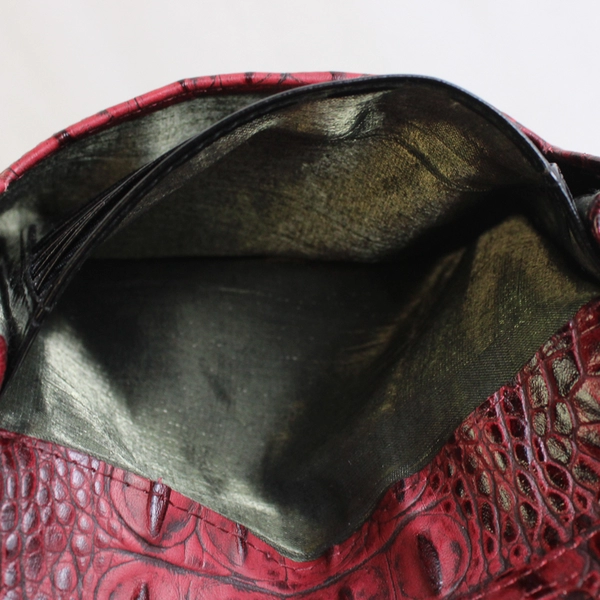 Unbranded Red Faux Alligator/Crocodile Leather Clutch/Purse/Wallet