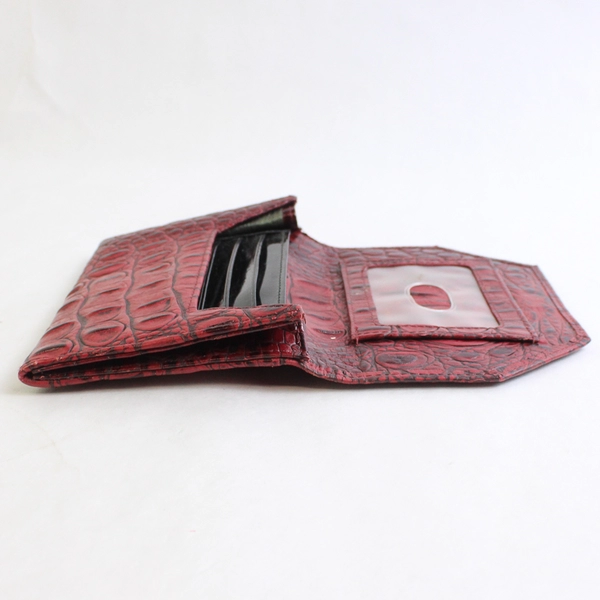 Unbranded Red Faux Alligator/Crocodile Leather Clutch/Purse/Wallet