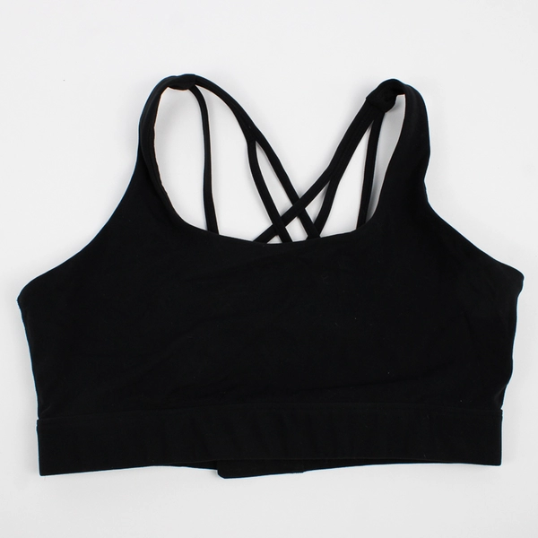 Iuga Solid Black Unlined Wireless Sports Bra Women's 2XL