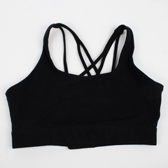 Iuga Solid Black Unlined Wireless Sports Bra Women's 2XL