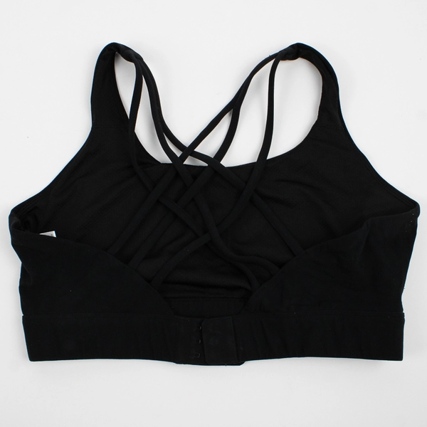 Iuga Solid Black Unlined Wireless Sports Bra Women's 2XL