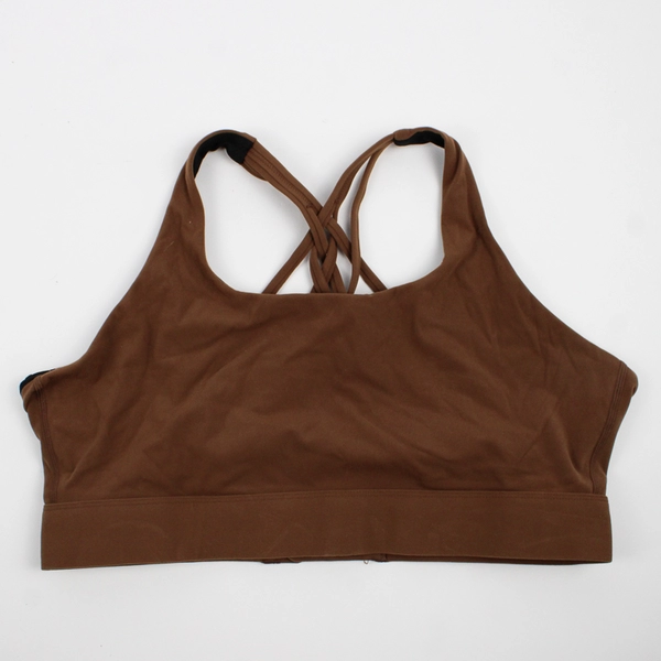 Iuga Solid Brown Unlined Wireless Sports Bra Women's XL