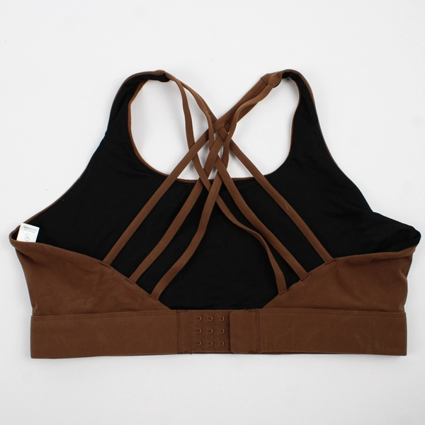 Iuga Solid Brown Unlined Wireless Sports Bra Women's XL