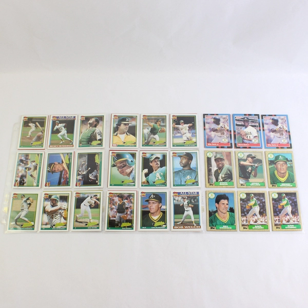 Lot of Vintage 54 Leaf and Topps 1980s & 90s Baseball Cards Oakland A's