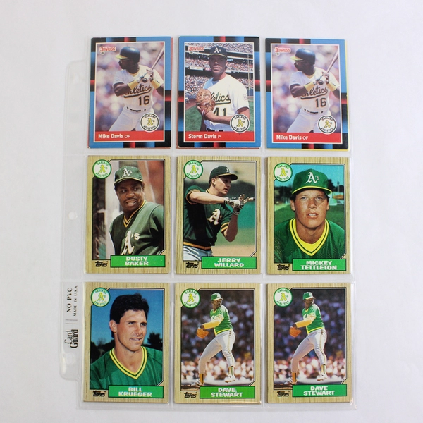 Lot of Vintage 54 Leaf and Topps 1980s & 90s Baseball Cards Oakland A's