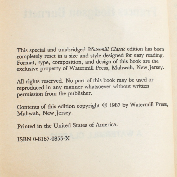 The Secret Garden by Frances Hodgson Burnett 1987 Vintage Paperback