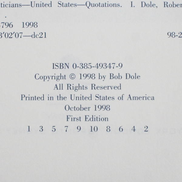 Great Political Wit Compiled by Bob Dole 1998 1st Edition Hardcover Dust Jacket