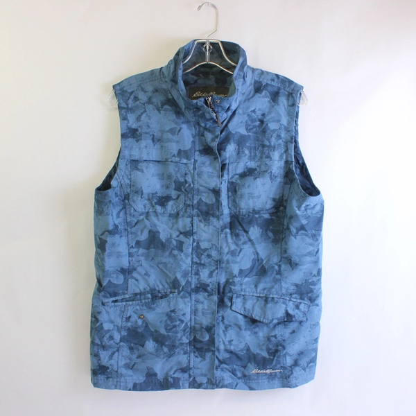 Eddie Bauer Women's Large Blue Camo Vented Utility Vest