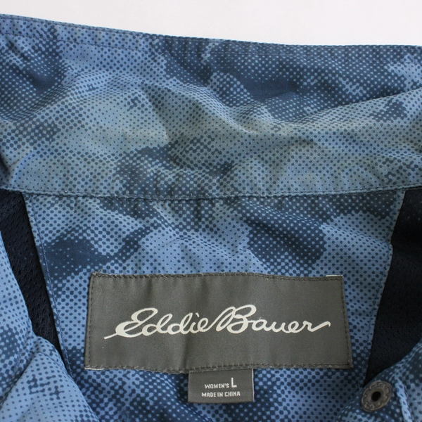 Eddie Bauer Women's Large Blue Camo Vented Utility Vest