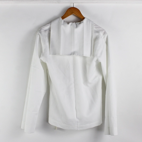 US Navy Men's Uniform Service Dress Jumper Size 38L White Poly Cracker Jack