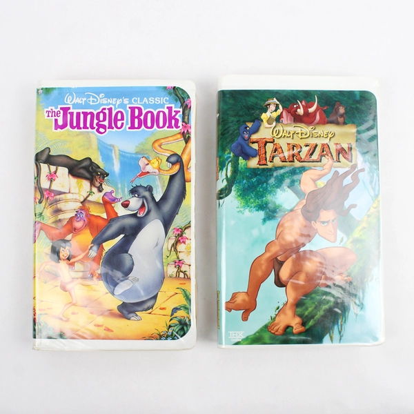 Lot Of 2 Tarzan & The Jungle Book VHS Disney Clam Shell Cases 1999 1967
