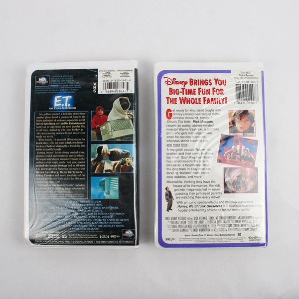 Lot Of 2 VHS: Honey We Shrunk Ourselves Disney 1997 & ET Universal 1982