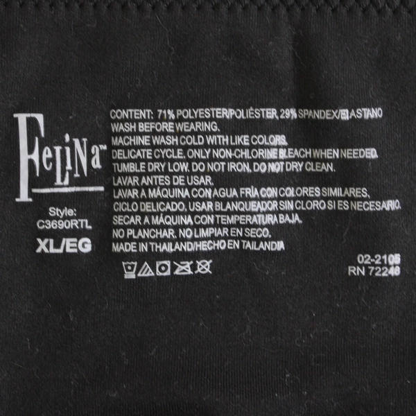 Felina Women's Black XL Leggings Stretchy Polyester Spandex