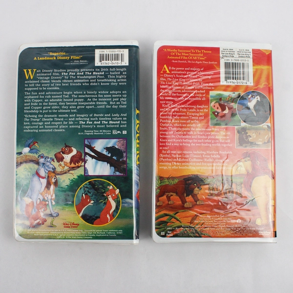 Lot Of 2 Disney VHS: The Fox And The Hound 1981 & The Lion King 2 1998