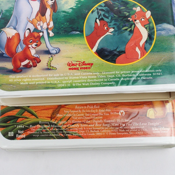 Lot Of 2 Disney VHS: The Fox And The Hound 1981 & The Lion King 2 1998