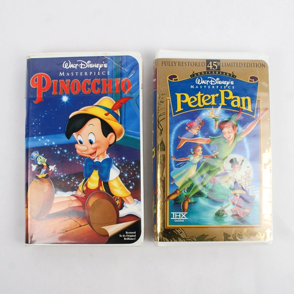 Lot Of 2 Disney VHS: Pinocchio 1940 & Peter Pan 45th Limited Edition