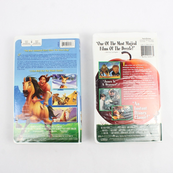 Lot Of 2 VHS: Spirit 2002 & James And The Giant Peach 1996